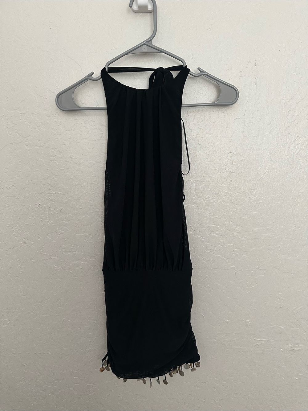 NWT Edikted Black Seashell Coin Halter Mini Dress XS
